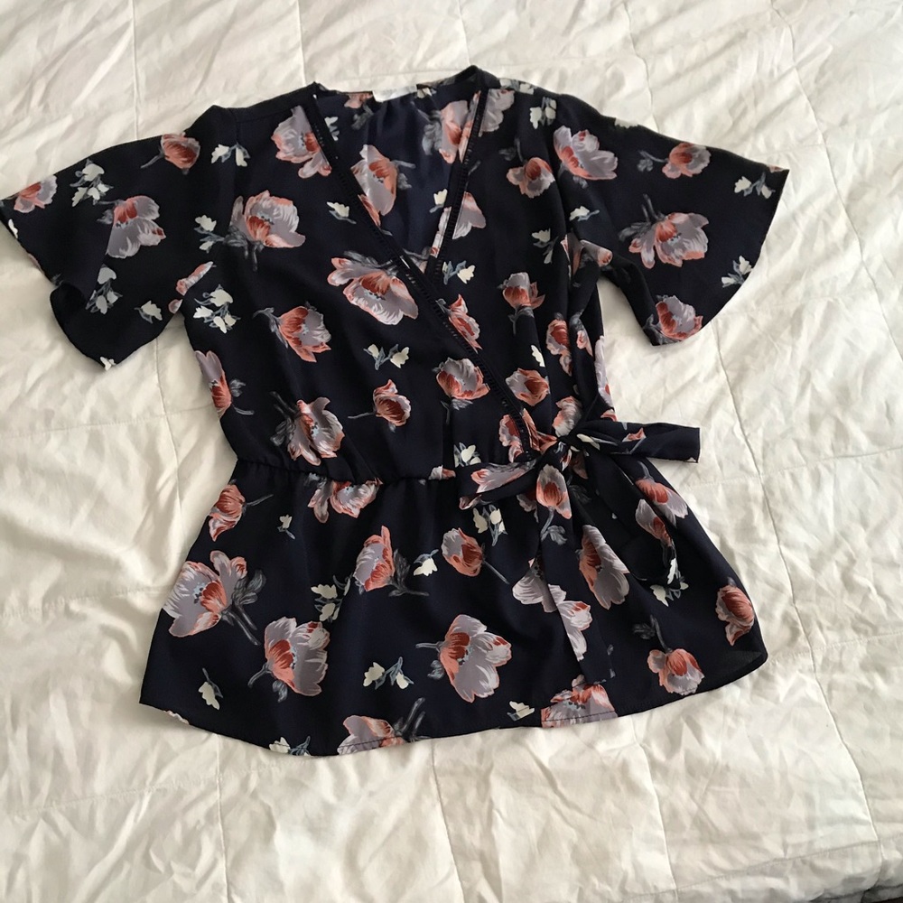 Women’s floral blue blouse